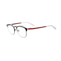 Fashion Logipo personalizado Double Color Brancos Metal Frames Optical Glasses